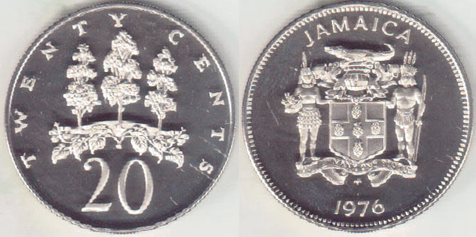 1976 Jamaica 20 Cents (Proof) A002694